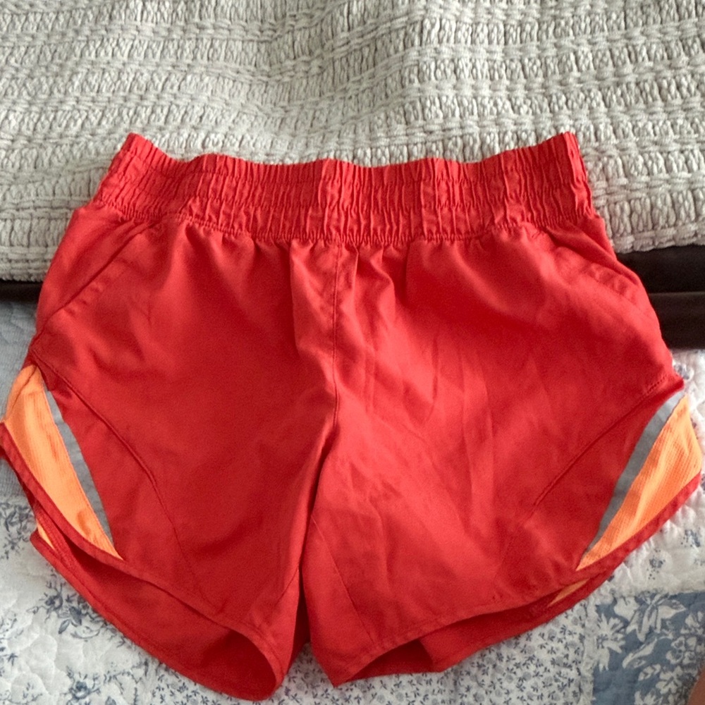 Athletic Works Red Women’s Athletic Shorts with Orange Trim